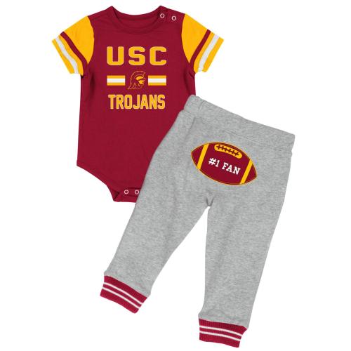 USC Trojan Infant Boys Football Onesie/Pant Set