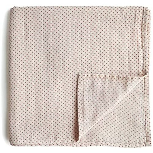 mushie Muslin Baby Swaddle Blanket | 100% Organic Cotton (Caramel Dots)