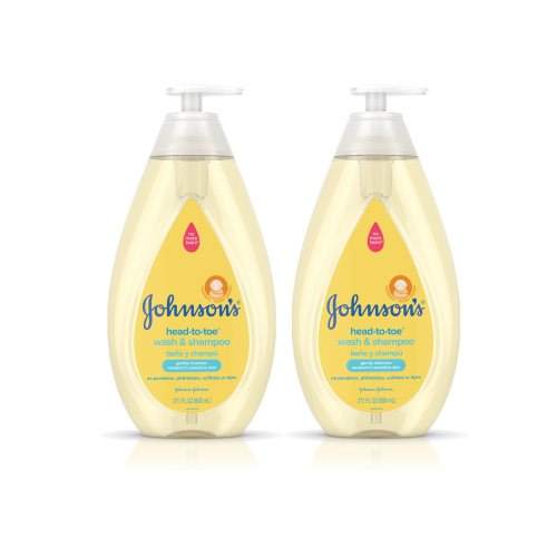 Johnson's Head-to-Toe Hypoallergenic & Paraben-Free Baby Wash & Shampoo Twin Pack, 2 x 27.1 fl. oz
