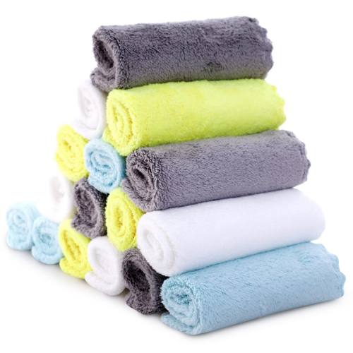 Cute Castle Ultra-Soft Baby Washcloths, 16 Pack - 9" by 9", Gentle on Sensitive Skin for Face and Body, Plush, Super Absorbent Wash Clothes