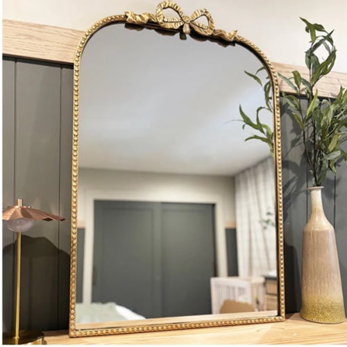 Antique Gold Bow Mirror, Choose Your Size Medium