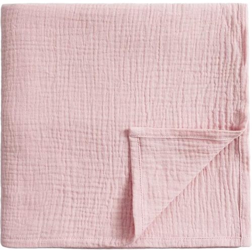 Meracorallo Muslin Swaddle Blanket, 100% Cotton Receiving Blanket Soft and Breathable Swaddle Wrap for Baby Boys and Girls, Pink