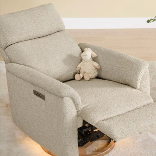 Lulla Power Swivel Nursery Glider Recliner with Power Headrest and Nightlight