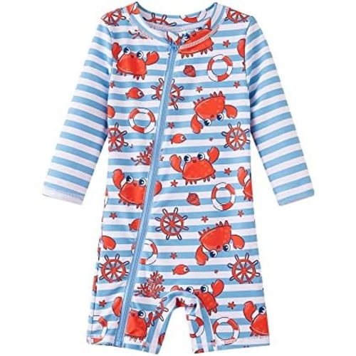 UMELOK Baby Boys' Swimsuit Full Zip UPF 50+ Sun Protection Swimwear
