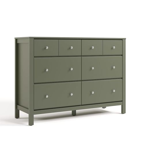 Storkcraft Horizon 6 Drawer Dresser (Olive) – GREENGUARD Gold Certified Dresser for Nursery & Kids’ Room, Modern Storage with Interlocking Drawer System