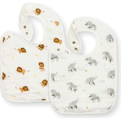 Bib Set, Elephant & Lion - Bamboo Little | Maisonette