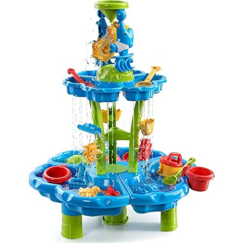 TEMI Water Table for Kids 3-5, Toddler Water Table, Outdoor Toys Kids Beach Toys Water Sensory Table for Toddler Boys Girls Age 3 4 5 6 7 8