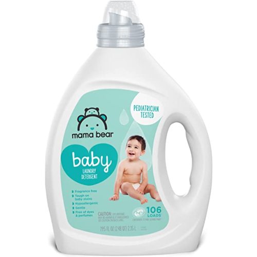 Amazon Brand - Mama Bear Concentrated Liquid Baby Laundry Detergent, Fragrance Free, 106 Loads, 79.5 fl oz (Pack of 1)
