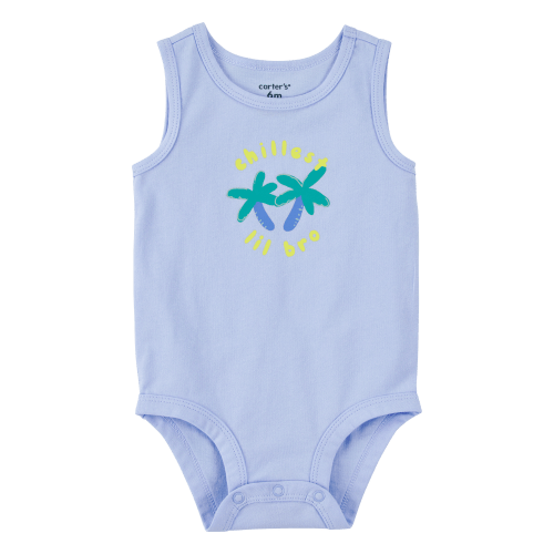 Baby Chillest Lil Bro Sleeveless Bodysuit - Blue - Carter's | Carter's