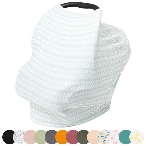 Breathable Nursing Cover Up and Car Seat Cover for Babies Simka Rose - Breastfeeding Cover for Baby Boy & Girl - Adjustable Stretchy Infant Carseat Canopy Carrier Cover for Summer - Must Have Registry