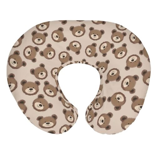 Neutral Boho Bears Baby Nursing Pillow Covers for Boy Girl Cute Brown Bear Nursing Pillow Slipcovers for Breastfeeding Pillows Watercolor Bears Soft Stretchy Slipcover for Newborn Infant