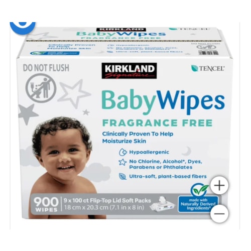 Kirkland Signature Baby Wipes Fragrance Free, 900-count