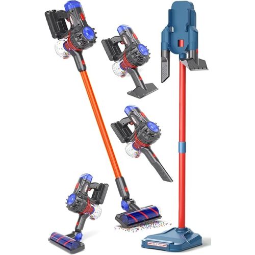 Toy Vacuum for Toddlers 3, Kids Vacuum Cleaner Set That Really Works Working, Baby Play Vacuumm-Cordless Real Suction, Housekeeping Keeping Girl Boys