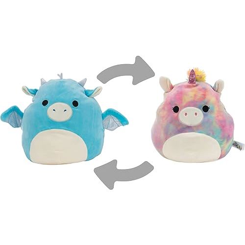 Squishmallows Official Kellytoy Plush 12" Limited Edition Flip-A-Mallows, Devin The Dragon and Esmeralda The Unicorn- Ultrasoft Stuffed Animal Plush Toy