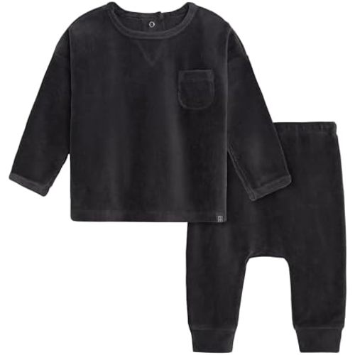 Modern Moments by Gerber Baby Velour 2-Piece Drop Shoulder Top & Pant Set