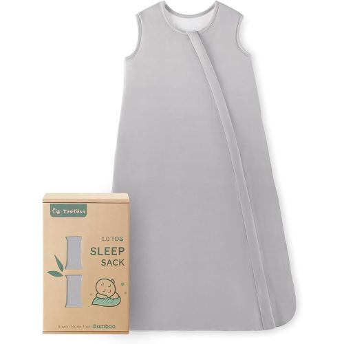 Yoofoss Rayon Made from Bamboo Baby Sleep Sack 6-12 Months 1.0 Tog Baby Wearable Blanket, Super Soft Infant Toddler Sleeping Sack 2-Way Zipper