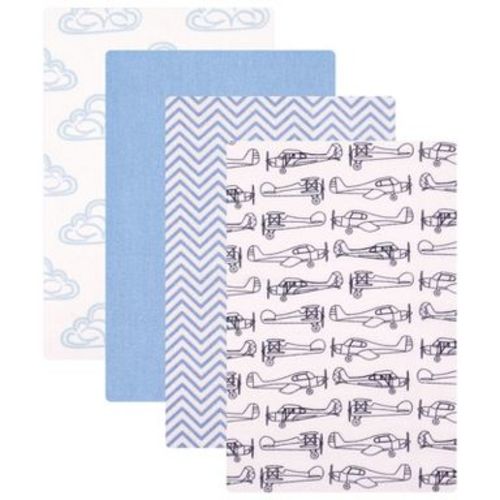 Hudson Baby Infant Boy Cotton Poly Flannel Receiving Blankets, Airplane, One Size