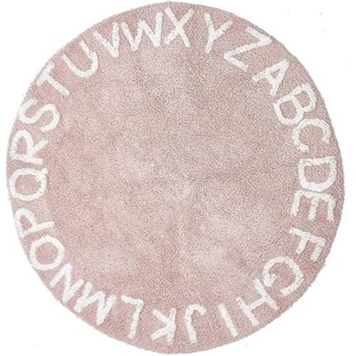 FasterS ABC Baby Rug for Nursery Kids Round Educational Alphabet Warm Soft Large Activity Mat Floor Area Rugs Cotton Non-Slip for Children Toddlers Bedroom 59inch