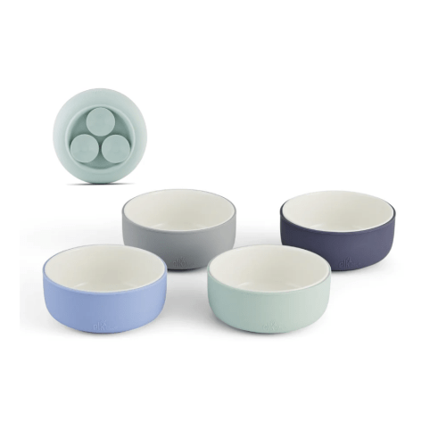 Porcelain Bowl with Silicone Suction Sleeves