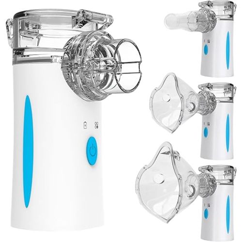 Portable Nebulizer - Nebulizers, Rechargeable Nebulizer Machine for Adults and Kids, Ultrasonic Mesh Nebulizer with Two Modes & Self-Cleaning Function for Breathing Problems, FSA and HSA Eligib
