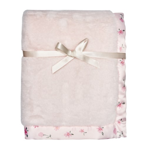 Modern Moments By Gerber Baby & Toddler Girl Plush Blanket with Satin Trim, Light Pink