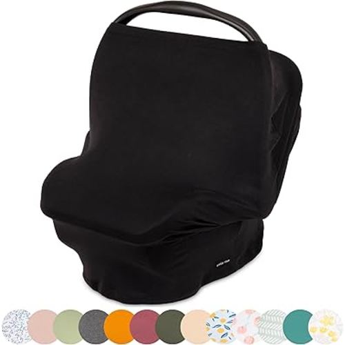 Breathable Nursing Cover Up and Car Seat Cover for Babies Simka Rose - Breastfeeding Cover for Baby Boy & Girl - Adjustable Stretchy Infant Carseat Canopy Carrier Cover for Summer - Must Have Registry