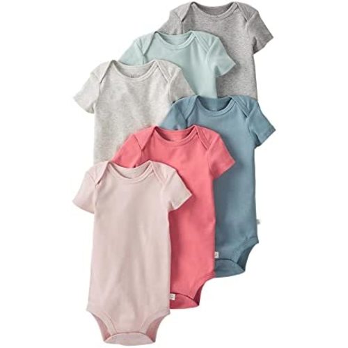 little planet by carter's unisex-baby 6-pack Organic Cotton Short-sleeve Rib Bodysuits