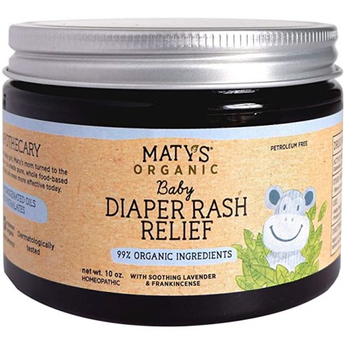 Maty's Baby Diaper Rash Relief - Made With 99 % Organic Ingredients. Made with Lavender, Aloe, Zinc - 10 oz.