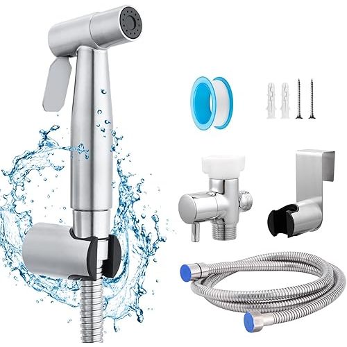 Multifunctional Hand-held Bidet Spray, Bathroom Diaper Shower, Spray, Hose and Accessories - Bidet Hand-held Toilet Sprinkler with Dual Spray Function(One Pack)