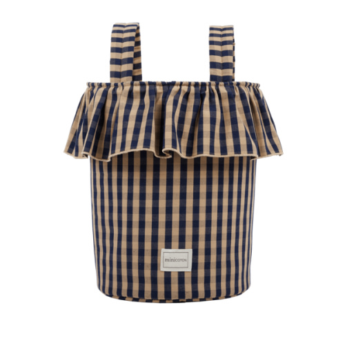 Basket Vichy - Navy + Caramel - Minicoton