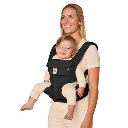 Ergobaby Omni Classic Baby Carrier Newborn to Toddler - Breathable Baby Carriers for Summer - All-Position Carrier with Lumbar Support (7-45 Pounds), Mesh, Onyx Black