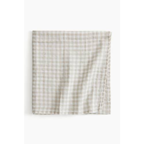 CHECKED COTTON MUSLIN COMFORT BLANKET