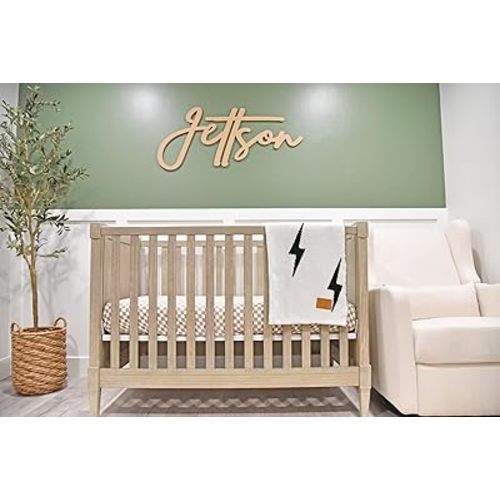 Lightning Bolt Baby Blanket 28"x40" with Leather Patch - Soft Knitted Throw for Crib or Stroller - Receiving Blanket/Newborn Nursery Gift Essential for Toddler, Infant or Kids (Black/White)