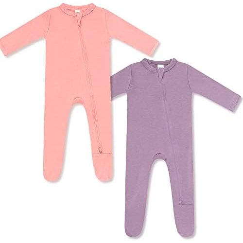 HAPIU Rayon from Bamboo Baby Footed Pajamas, 2 Way Zipper YKK, Footie for Baby Boy Girls, Newborn-24 Months