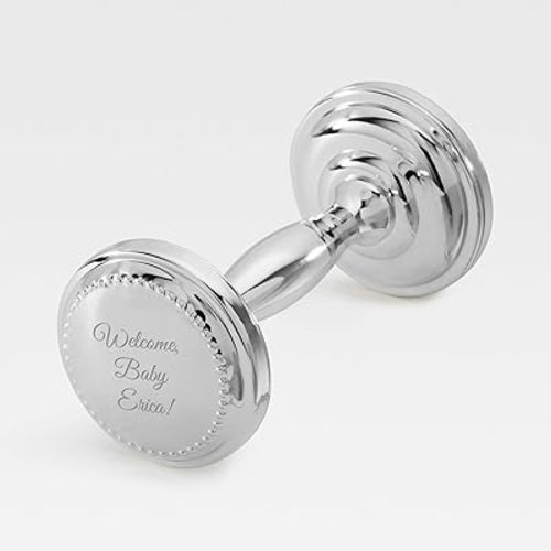 Engraved Silver Beaded Baby Rattle with Gift Box (Free Customization) - Things Remembered