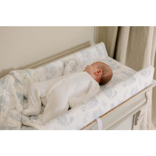 Spring Toile Blue Contour Change Pad | The Gilded Bird – The Gilded Bird US