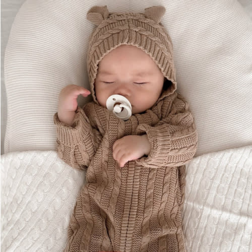Luna + Luca Baby Bear Jumpsuit - Acorn