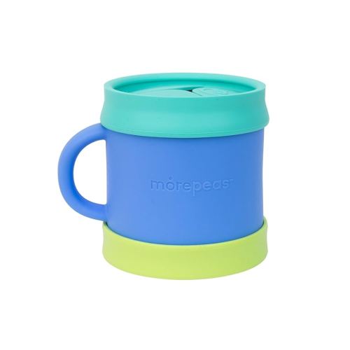 morepeas The Everything Snack Cup | Steam Veggies & More | Reversible Lid & Suction Base, Snack Catcher, Dishwasher, Microwave, Freezer Safe, BPA Free