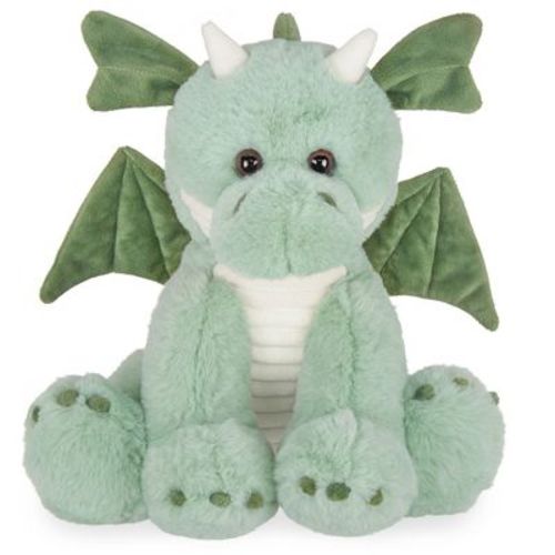 Bearington Burnie Plush Dragon Stuffed Animal With Ultra-Soft Green Fur, 10.5", For Ages 1-14