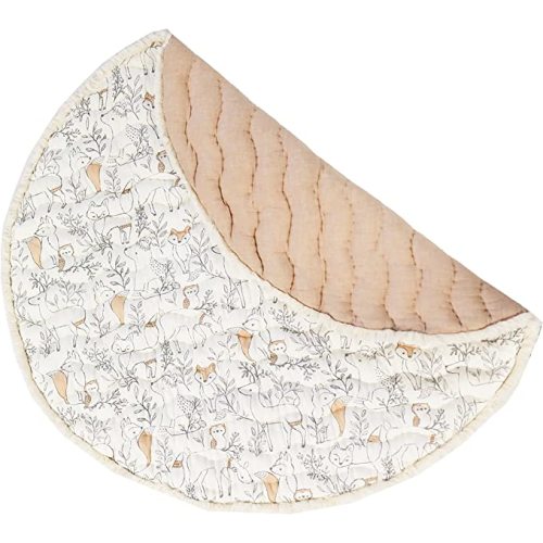 Crane Baby Activity Mat, Infant and Baby Quilted Playmat for Boys and Girls, Woodland Print, 40” x 40”