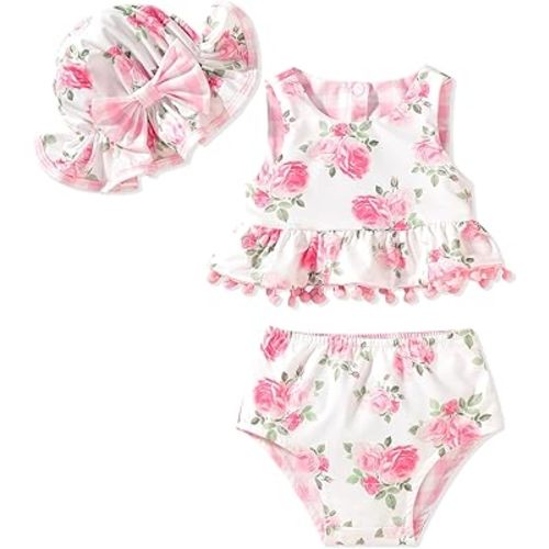 Toddler Infant Baby Girls Reversible Swimsuit