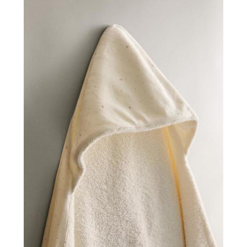 VELOUR HOODED BABY TOWEL WITH STRIPES AND STARS - NEWBORN - | Zara Home United States of America