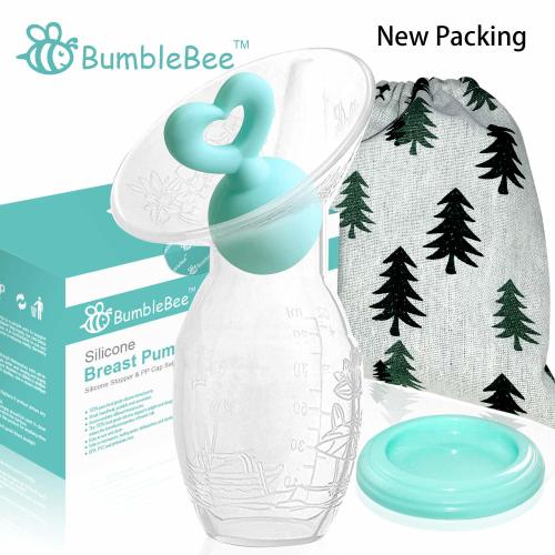 Bumblebee Manual Breast Pump with Breastfeeding Milk Saver Stopper& lid in Gift Box Similar haakaa Breastpump 100% Food Grade Silicone bpa PVC and Phthalate Free
