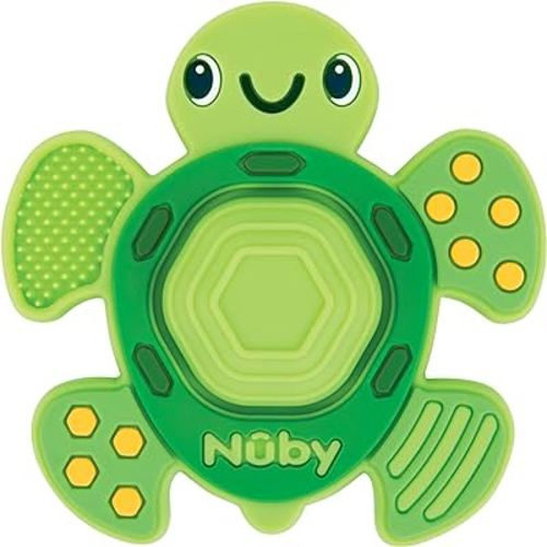 Nuby Teethe N' Pop Sensory Play Teether - Baby Teething Toy - 3+ Months - Turtle