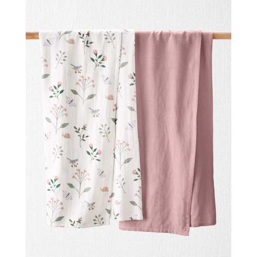 Baby 2-Pack Organic Cotton Muslin Swaddle Blankets