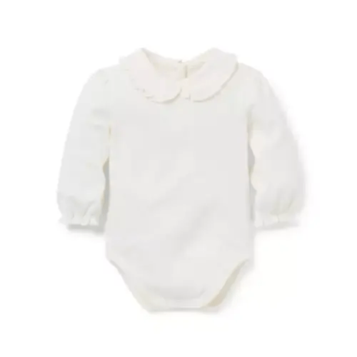 Cream And Sugar Baby Ruffle Trim Collar Bodysuit by Janie and Jack