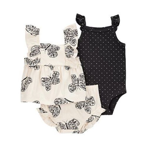Baby Girl Carter's 3-pc. Butterfly Top, Bodysuit & Diaper Cover Set