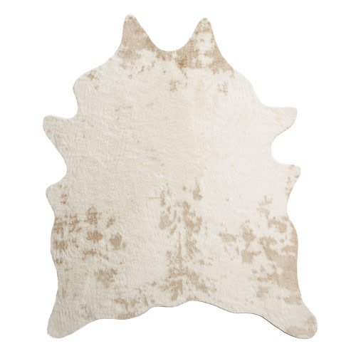 Ivory Printed Faux Cowhide Area Rug - World Market