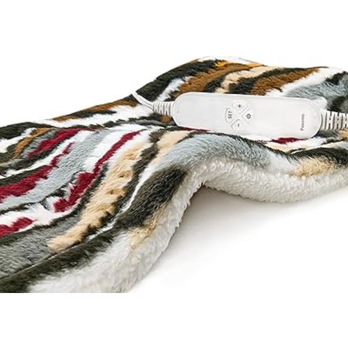 Electric Heating Pad for Back Pain Relief - 12 Heating Levels-8 Timer Settings - Heat Pad with Moist & Dry Heat Therapy - Hot Heated Pads -Washable (XL 12"x24" Camouflage) - MCC