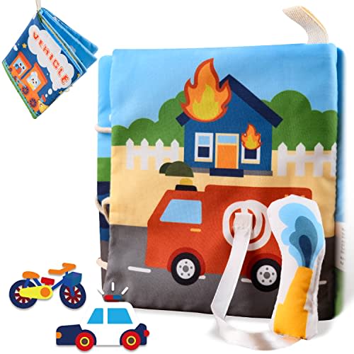 Richgv Baby Books Toys 6-12 Months, Baby Sensory Toys Activity Book Busy Book Learning Toys Travel Toys Soft Cloth Baby Books Touch and Feel Crinkle Book Infant Stroller Toys